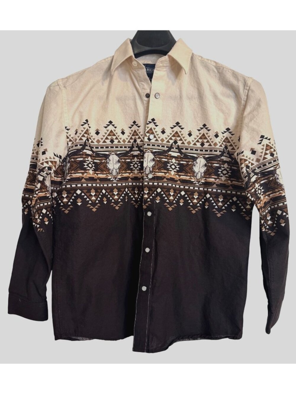 Panhandle Western Size XL Boys 18  Print Snap Button Shirt NWOT